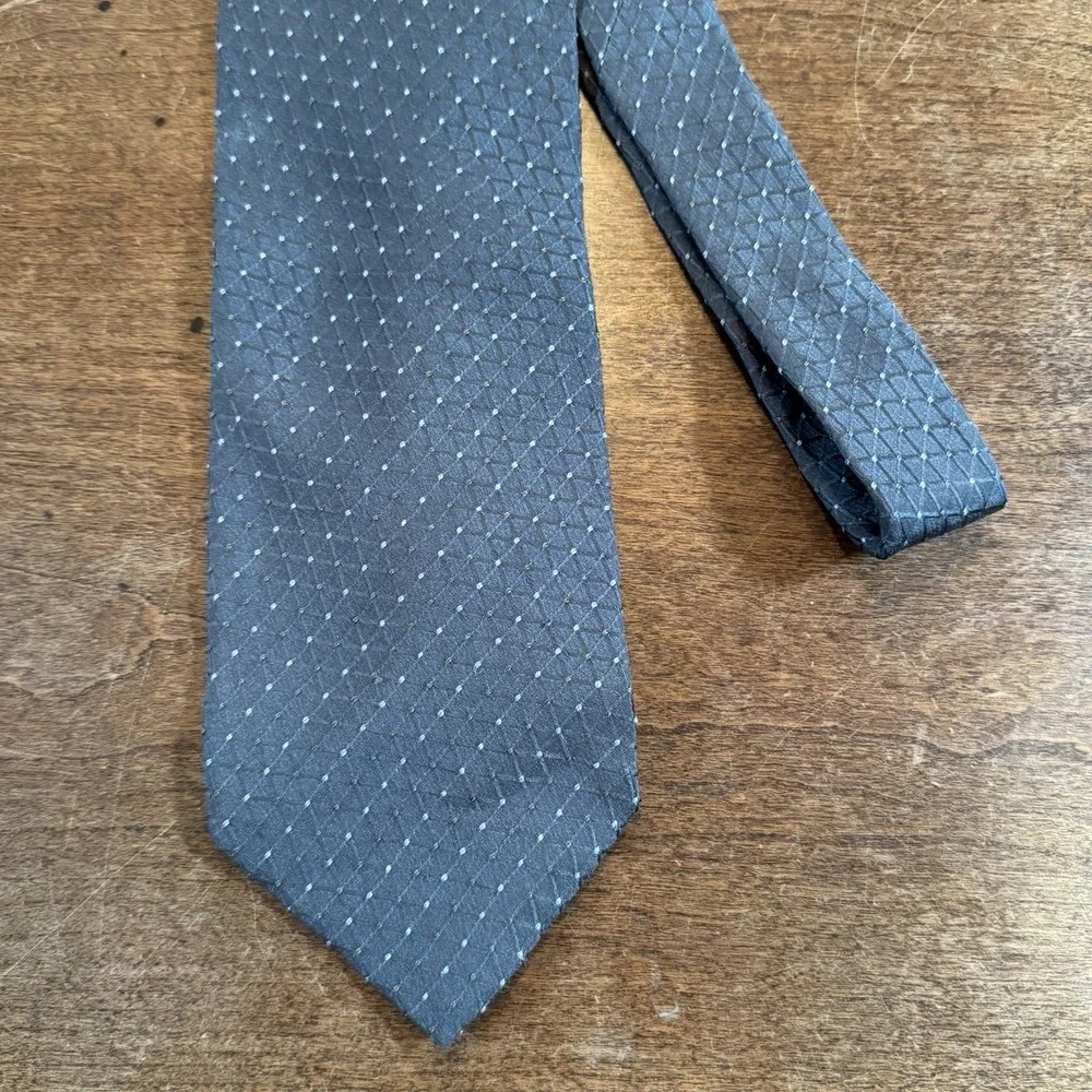 Giorgio Armani Cravatte Men Silk Dress Neck Tie Blue Checked‎ Italy 3 7/8